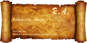 Rákóczy Ákos névjegykártya