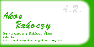 akos rakoczy business card