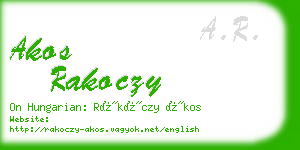 akos rakoczy business card